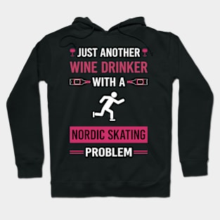 Wine Drinker Nordic Skating Skate Skater Hoodie